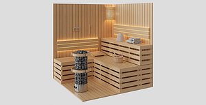 Sauna Set BLENDER 3D Model Cycles