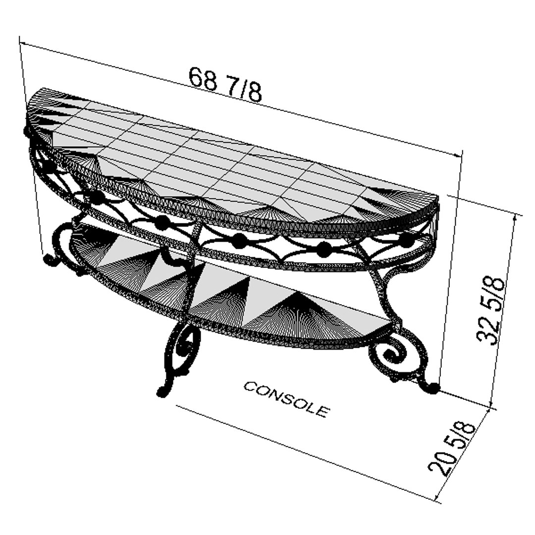 metal ball scroll console table 3ds