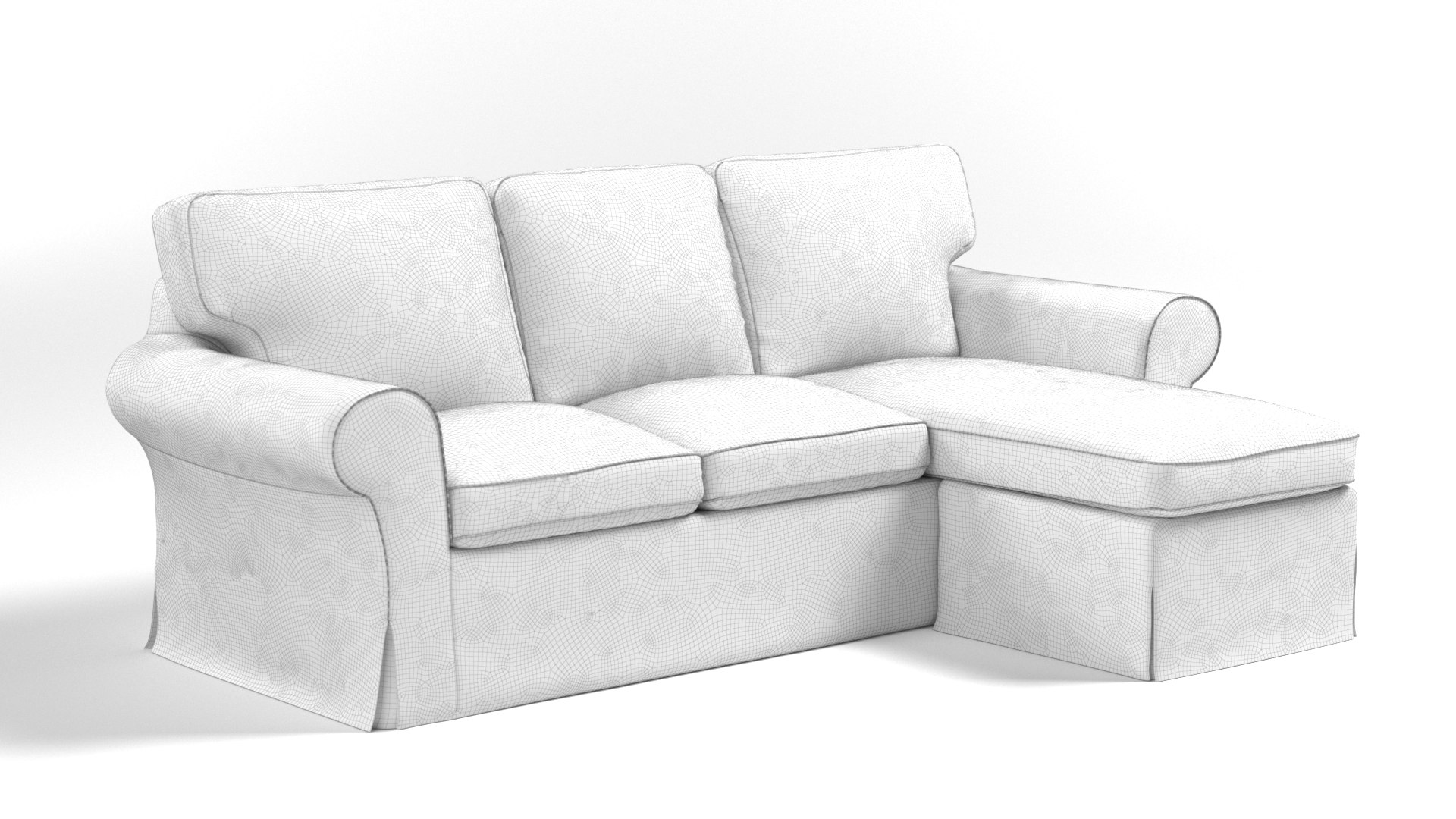 Ikea Ektorp Sofa 3 Seat With Chaise 2 3D Model TurboSquid 2209254