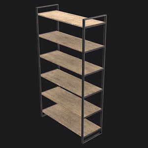 3D Old Shelves Game Ready PBR model