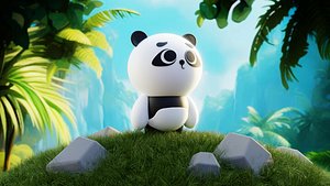 Urso panda dos desenhos animados Modelo 3D $9 - .stl .obj .blend