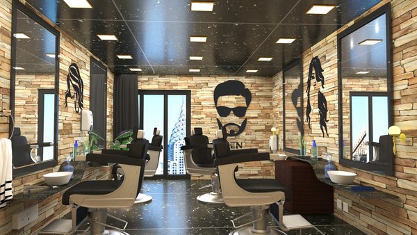 Projeto 3d para salão de beleza e barbearia 100% online II Tiago