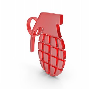 3D Grenade Symbol Red