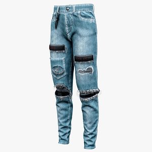 Denim Grunge Pants