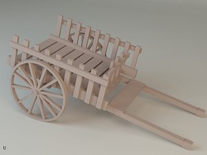 3D car cart wooden