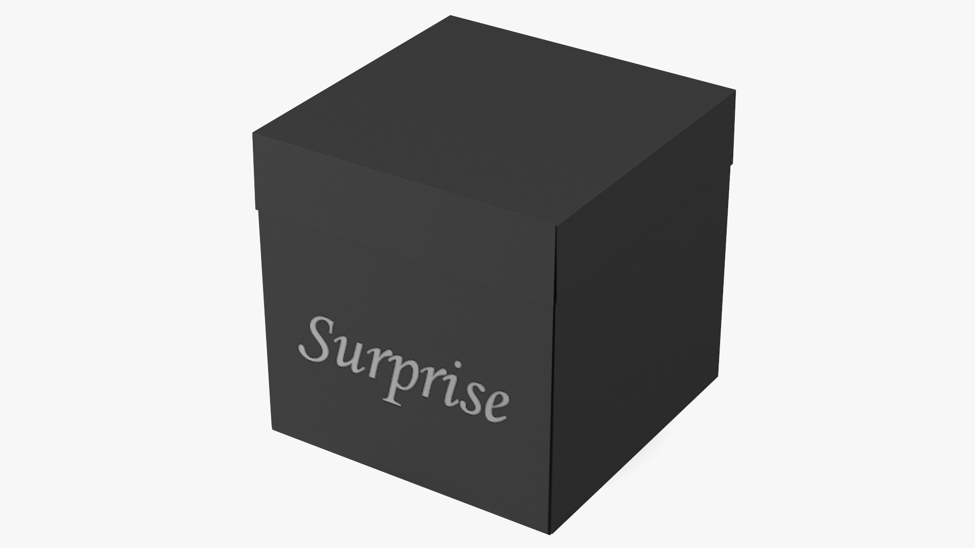 Black Cardboard Gift Box 3D model preview