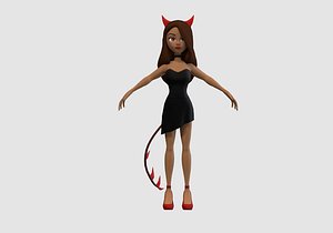 devil cartoon girl 3D
