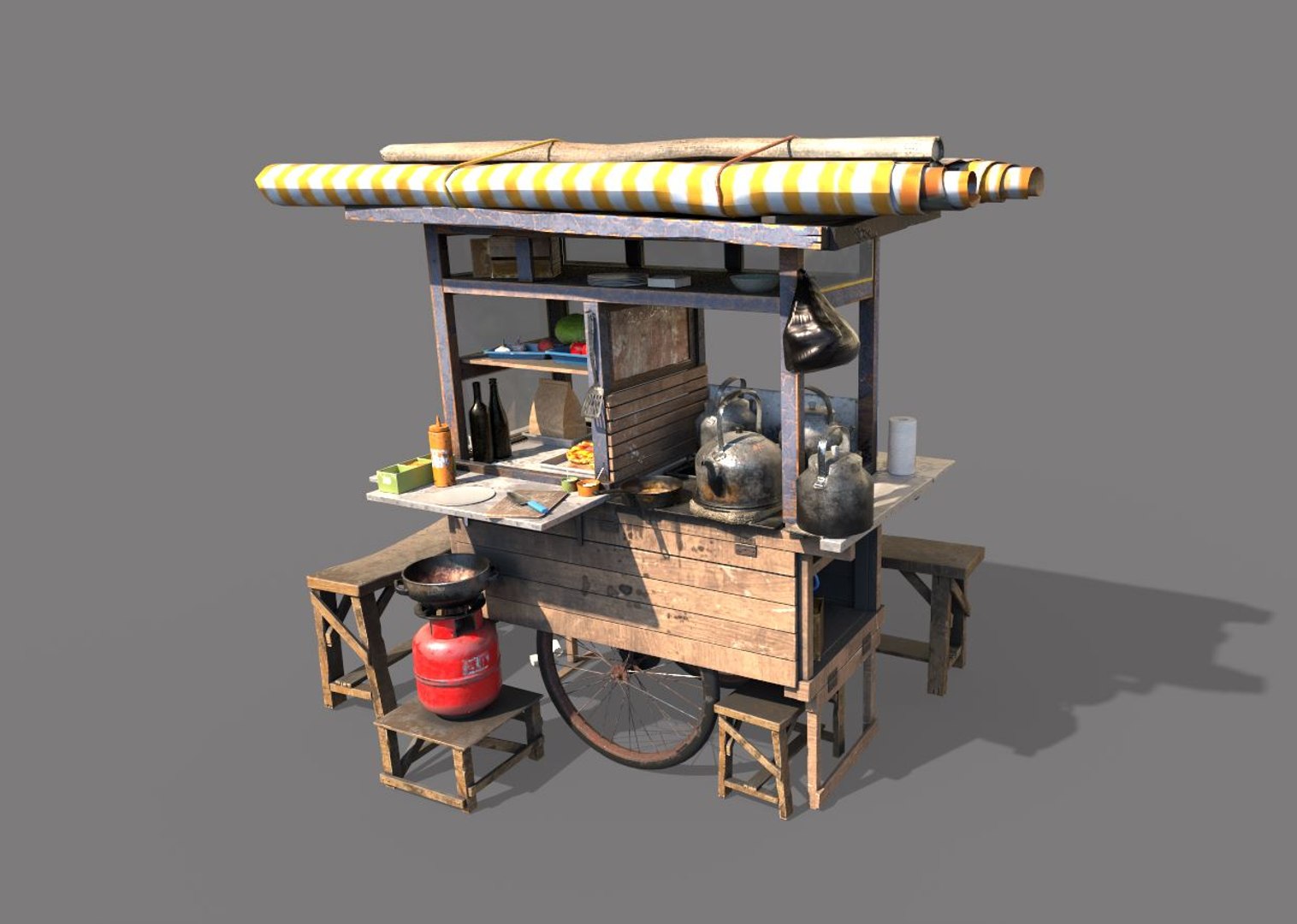 Street Food Cart model - TurboSquid 1817310