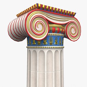 3D corinthian order column polychromy model