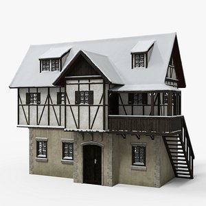 Timber Winter House 3D model