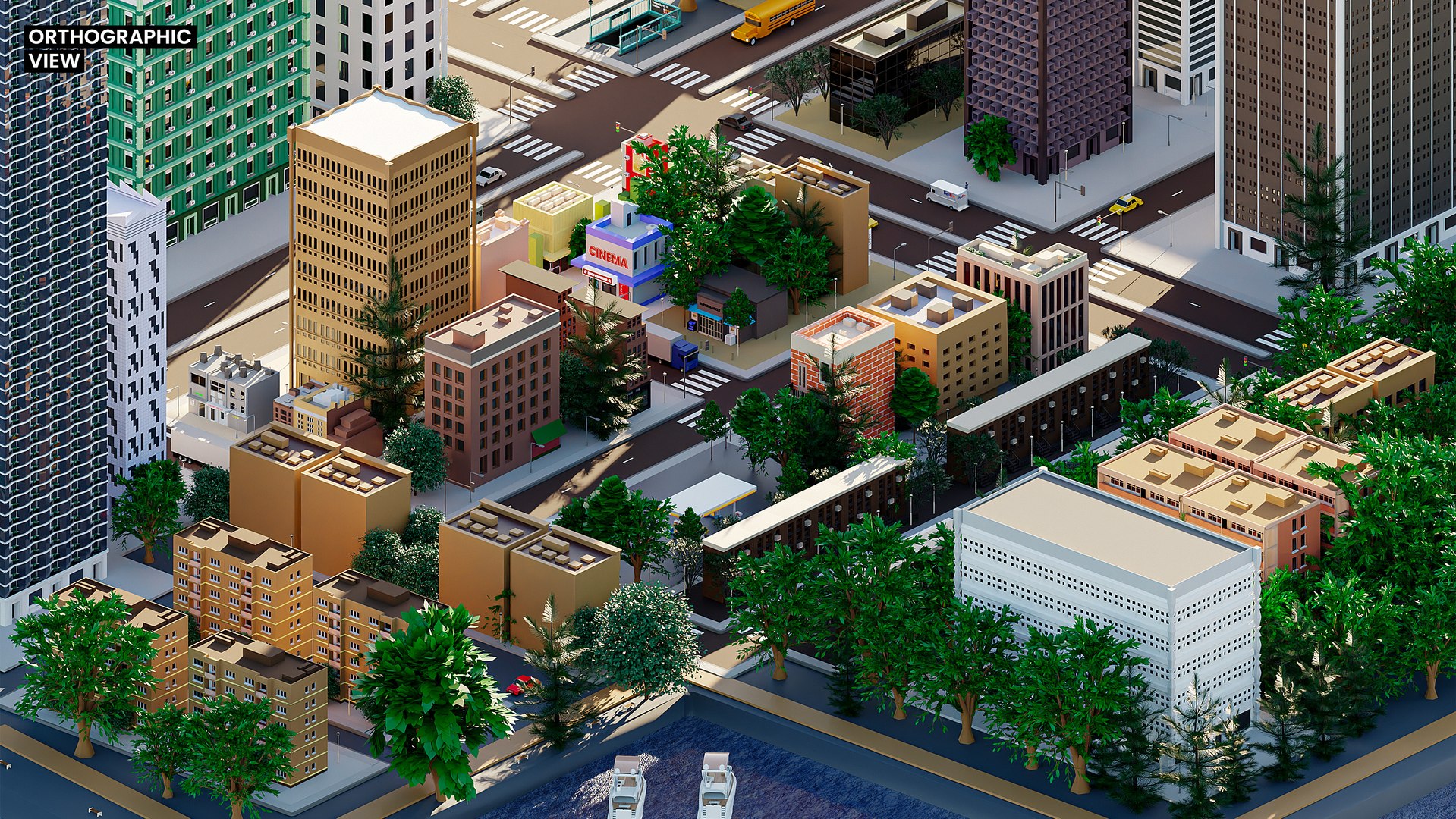 3D model Low Poly Cityscape Complete Set - TurboSquid 2136954