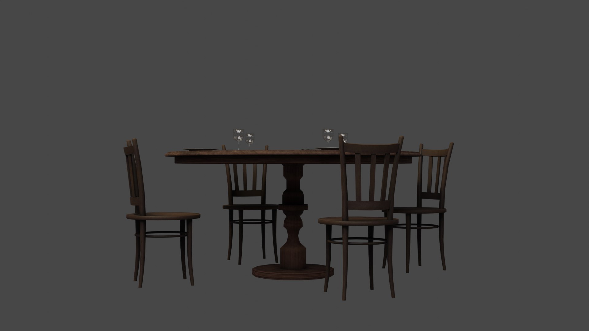 Round Table And Chairs - Low Poly 3D Model - TurboSquid 2178210
