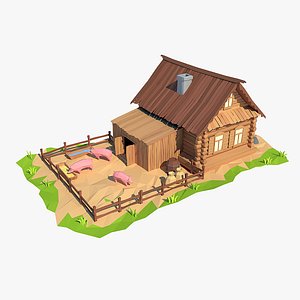 Cartoon wooden house