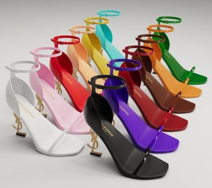 Saint Laurent heels glossy and mate collection 3D model