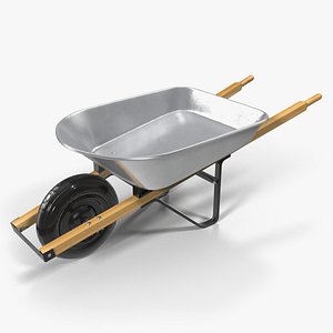 3D easiload galvanised wheelbarrow model