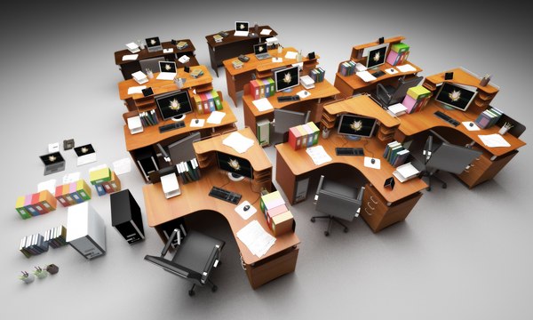 file desks 3d model