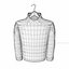 Abrigo marrón de Low Poly para hombre en una percha