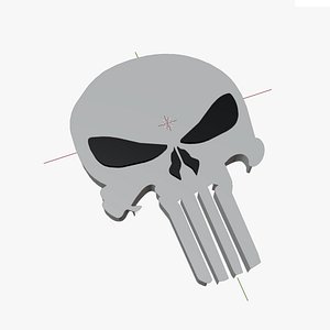 3D punisher skull