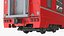 Voiture panoramique de première classe rouge avec intérieur