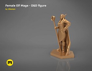3D model elf mage female character
