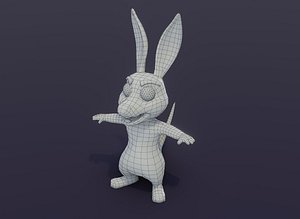 3D Cartoon Kangaroo Rigged Base Mesh 3D Model