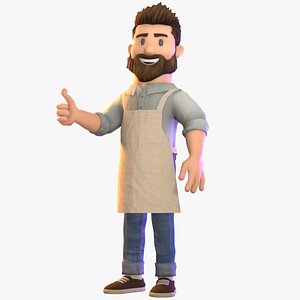 Barista - Stylized Low Poly Rigged and Animated Character