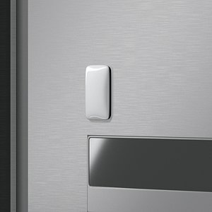 White Round Rectangle Fridge Magnet - vertical rectangular magnetic souvenir 3D