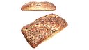 Rectangle wheat bread with seeds