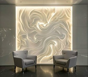 Wall Art for CNC - Elegant Relief Panel 02 3D model