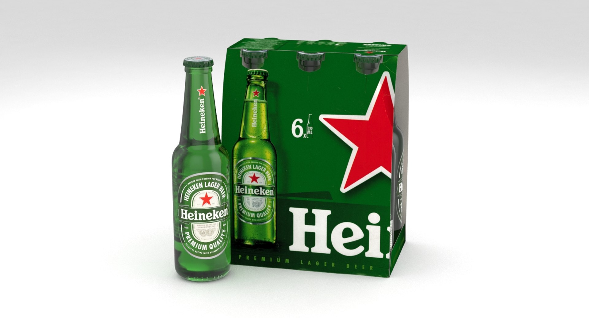 Beer bottle heineken 330ml 3D model - TurboSquid 1202906