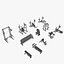 Bench, Rack & Barbell collection Technogym, full set 12 gym models
