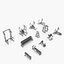 Bench, Rack & Barbell collection Technogym, full set 12 gym models