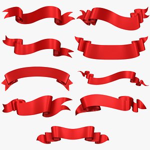 3D model Collection Ribbon Banner PBR