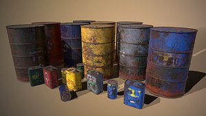 3D model barrel oil tin