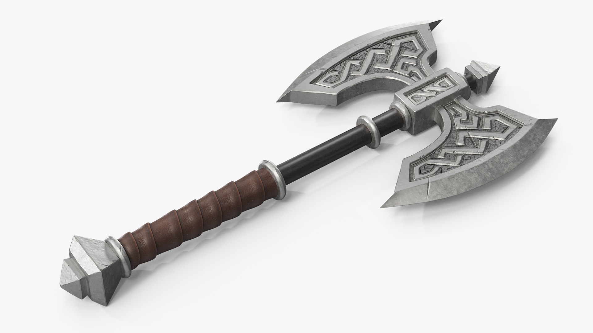 3D model Double Bladed Battle Steel Axe https://p.turbosquid.com/ts-thumb/Jd/2PmkF1/Fr/double_bladed_battle_steel_axe_008/jpg/1744253008/1920x1080/fit_q87/cc34f940ef7de921b7187d7914c6a40a694b1879/double_bladed_battle_steel_axe_008.jpg
