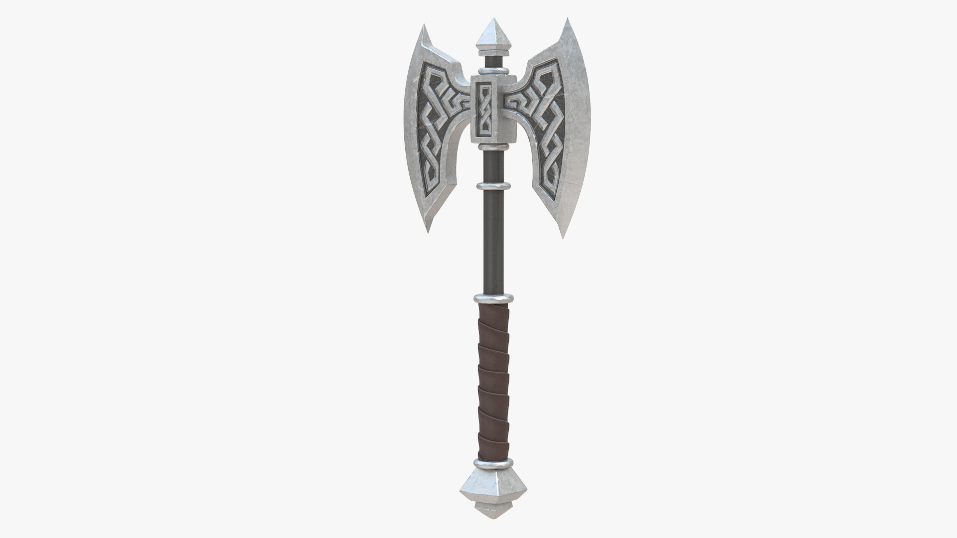 3D model Double Bladed Battle Steel Axe https://p.turbosquid.com/ts-thumb/Jd/2PmkF1/IZ/double_bladed_battle_steel_axe_360/jpg/1744252743/1920x1080/turn_fit_q99/1d4aadbad727a7b1b4d82996df402f1a929015ba/double_bladed_battle_steel_axe_360-1.jpg