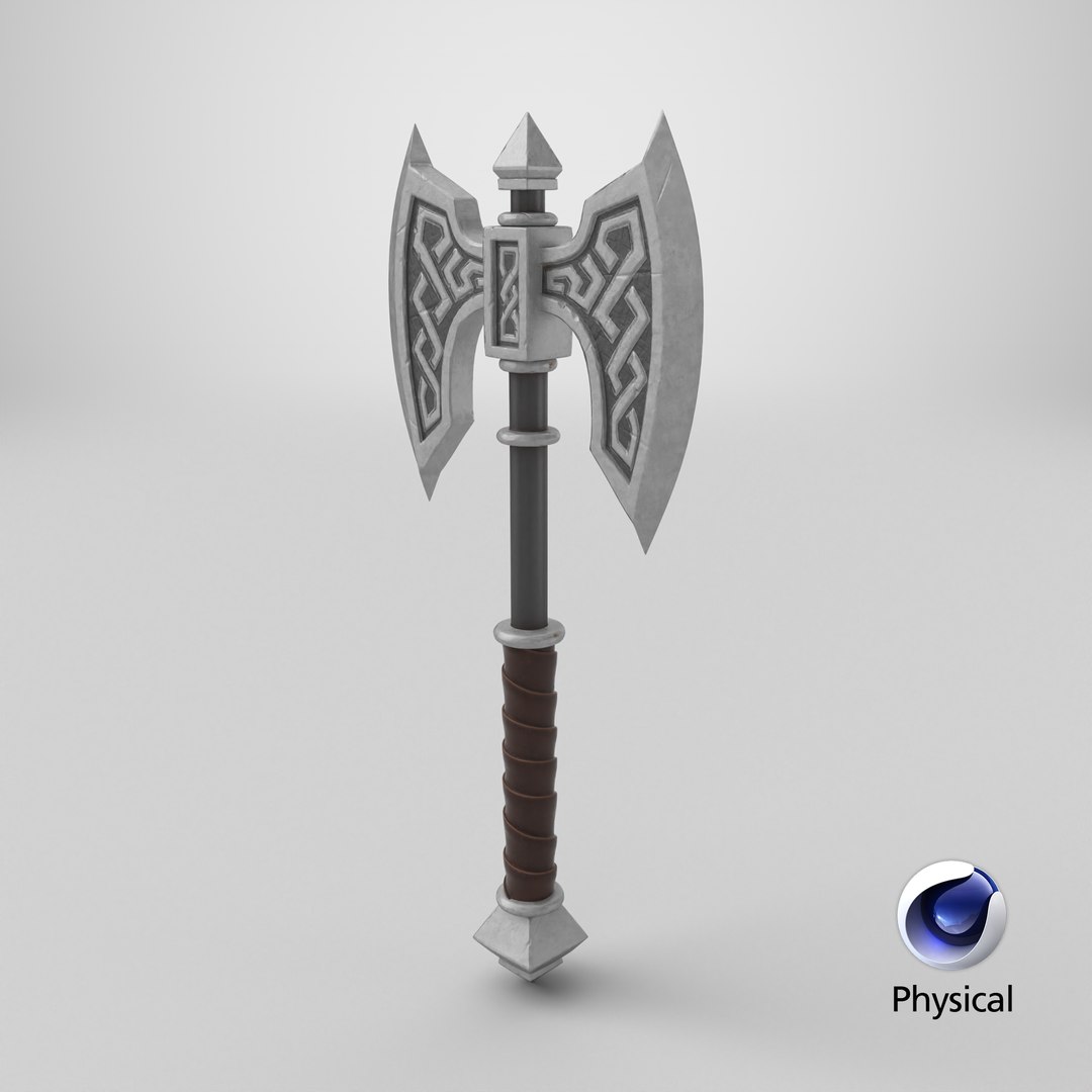 3D model Double Bladed Battle Steel Axe https://p.turbosquid.com/ts-thumb/Jd/2PmkF1/KA/stemcell_cinema_4d_physical_render/png/1745398135/1920x1080/fit_q87/e59dcbc375fb5b3a19df14e3b4798ee04560c053/stemcell_cinema_4d_physical_render.jpg