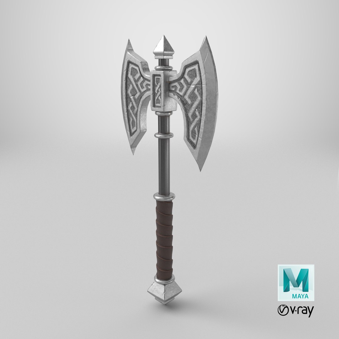 3D model Double Bladed Battle Steel Axe https://p.turbosquid.com/ts-thumb/Jd/2PmkF1/VD/stemcell_maya_vray_render/png/1745398132/1920x1080/fit_q87/3e03a4d0c2dd195a58c92cb65c03de3204c5edc3/stemcell_maya_vray_render.jpg