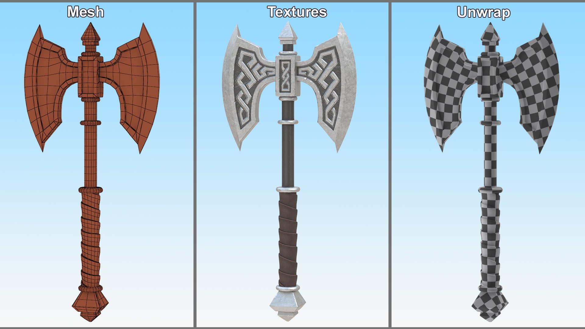 3D model Double Bladed Battle Steel Axe https://p.turbosquid.com/ts-thumb/Jd/2PmkF1/Wq/double_bladed_battle_steel_axe_013/jpg/1744253027/1920x1080/fit_q87/a7ef1d6d3a1c526991aa427513d5bfdacd791edc/double_bladed_battle_steel_axe_013.jpg