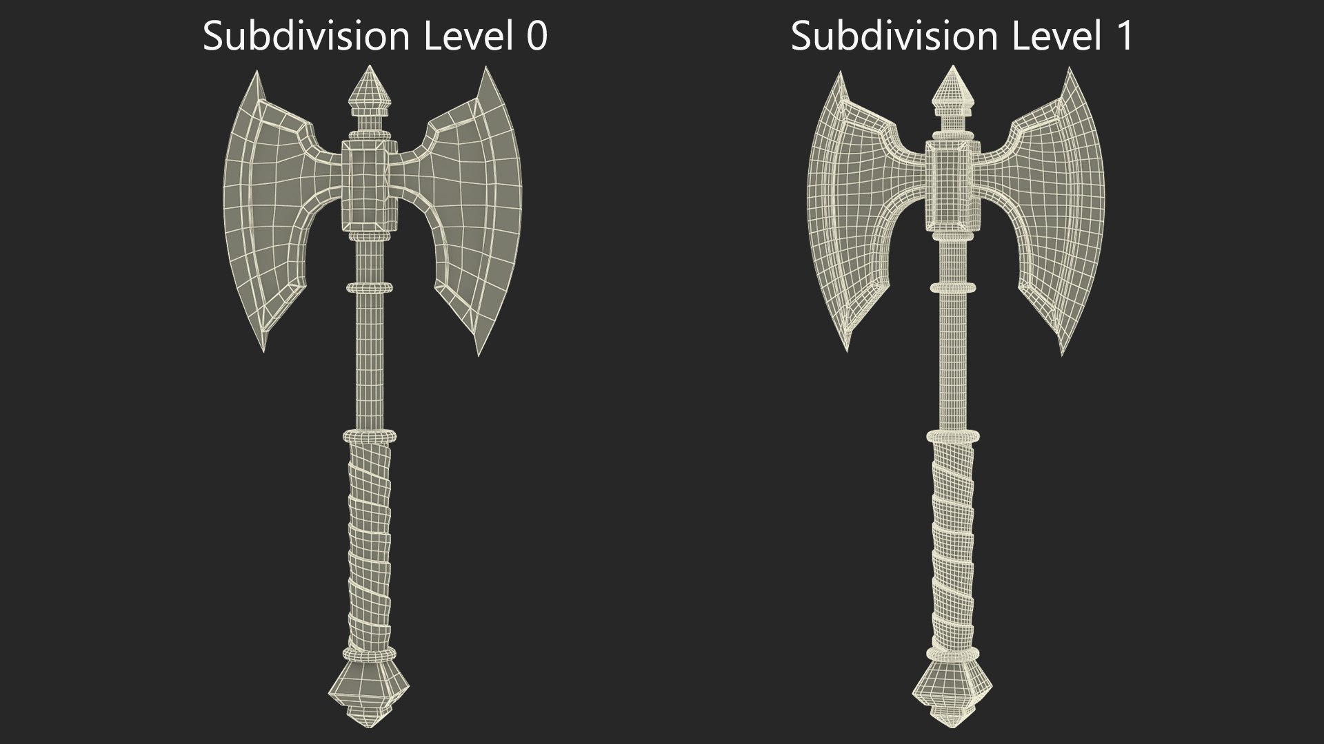 3D model Double Bladed Battle Steel Axe https://p.turbosquid.com/ts-thumb/Jd/2PmkF1/wo/double_bladed_battle_steel_axe_014/jpg/1744253031/1920x1080/fit_q87/1d888063bbcd724a5ef2f842e9c264da7df45366/double_bladed_battle_steel_axe_014.jpg