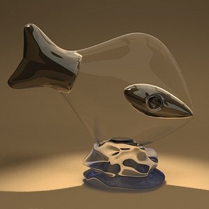 glass fish sculpture lwo
