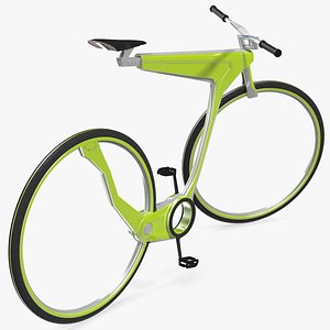 3D Futuristic Electric Bike Green Rigged for Maya