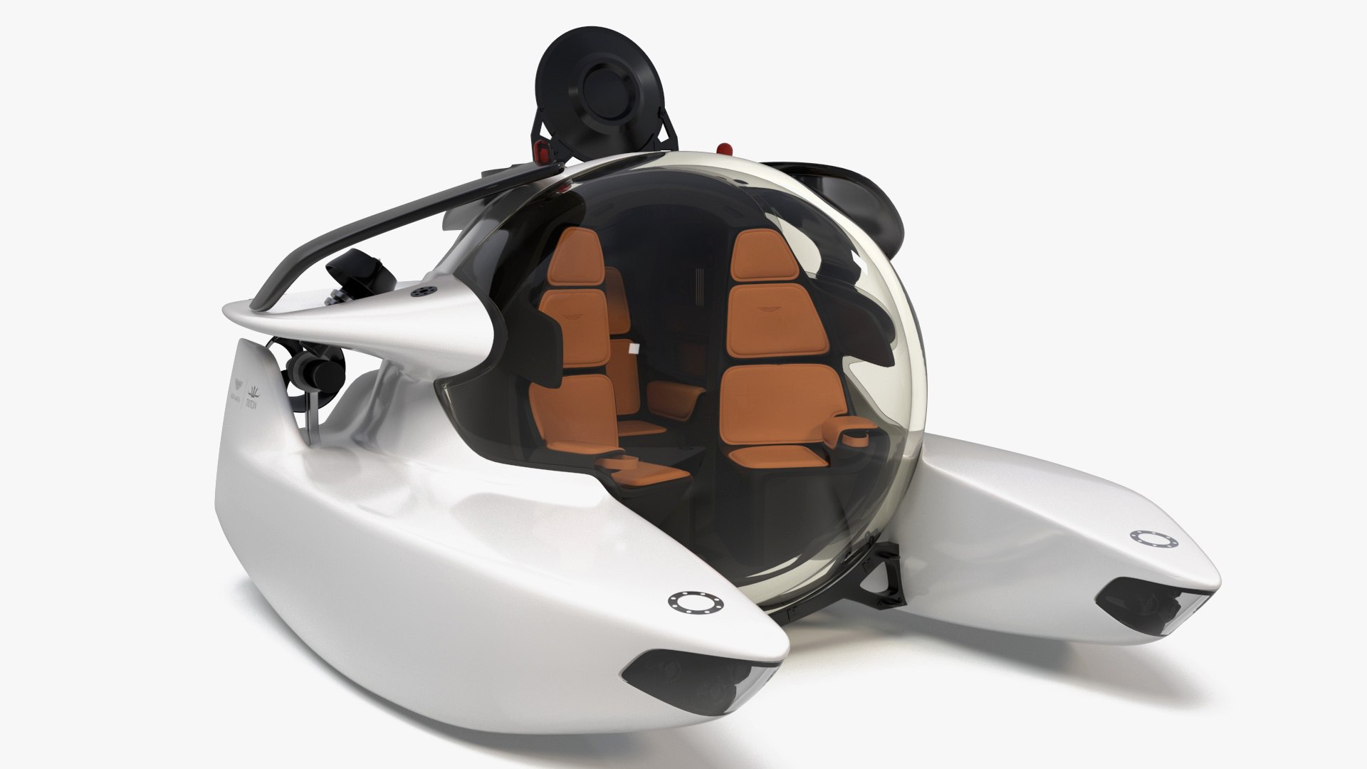 Aston Martin Luxurious Personal Submarine Rigged White 3D model preview