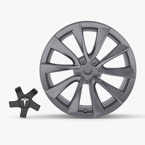 3D Tesla Car Rim 02