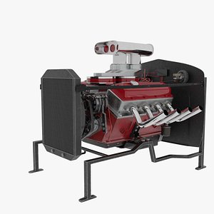 3D v8 engine model