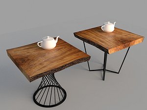 wood log table 3d model