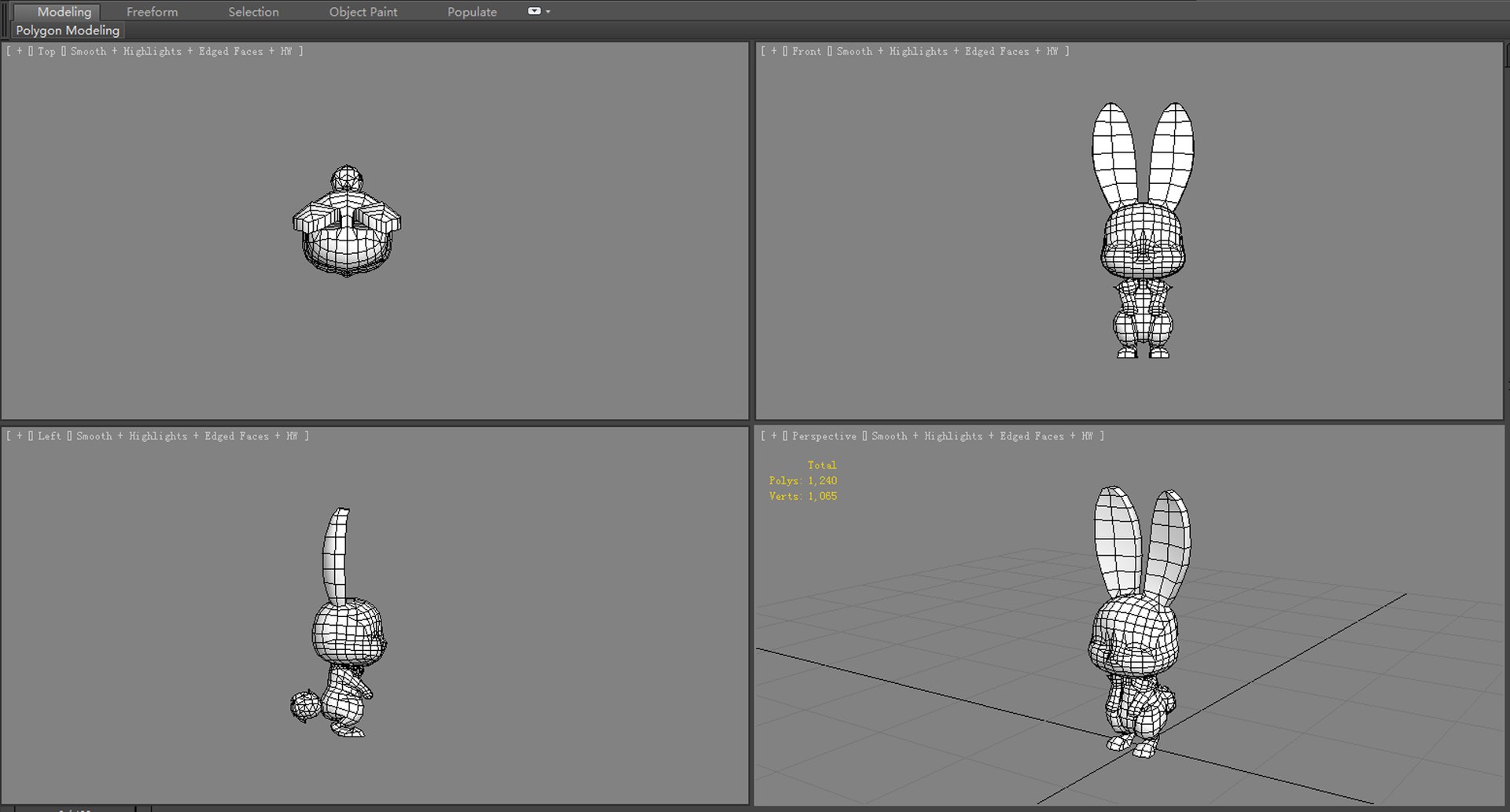 Cartoon little white rabbit 3D - TurboSquid 1732749