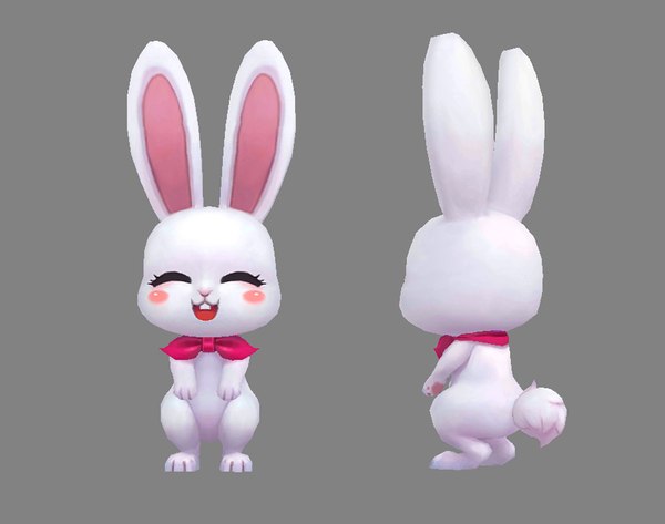 Cartoon little white rabbit 3D - TurboSquid 1732749