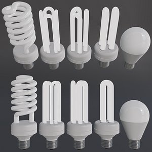 3D Light Bulbs Collection model