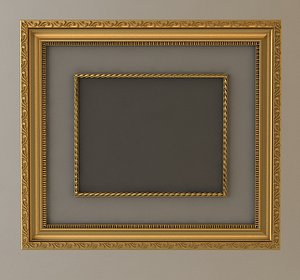 wall frame gold 3d model